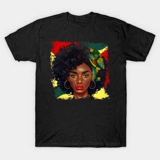 Black Queen History Month Afro American Pride T-Shirt T-Shirt